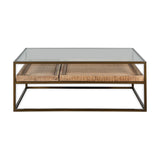 Luzon Iron & Mango Wood Display Coffee Table - Brass
