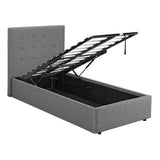 Lucca Small Double Plus Ottoman Bed Frame - Grey