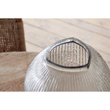 Linsy Large Ribbed Glass Vase - Clear