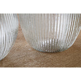Linsy Large Ribbed Glass Vase - Clear