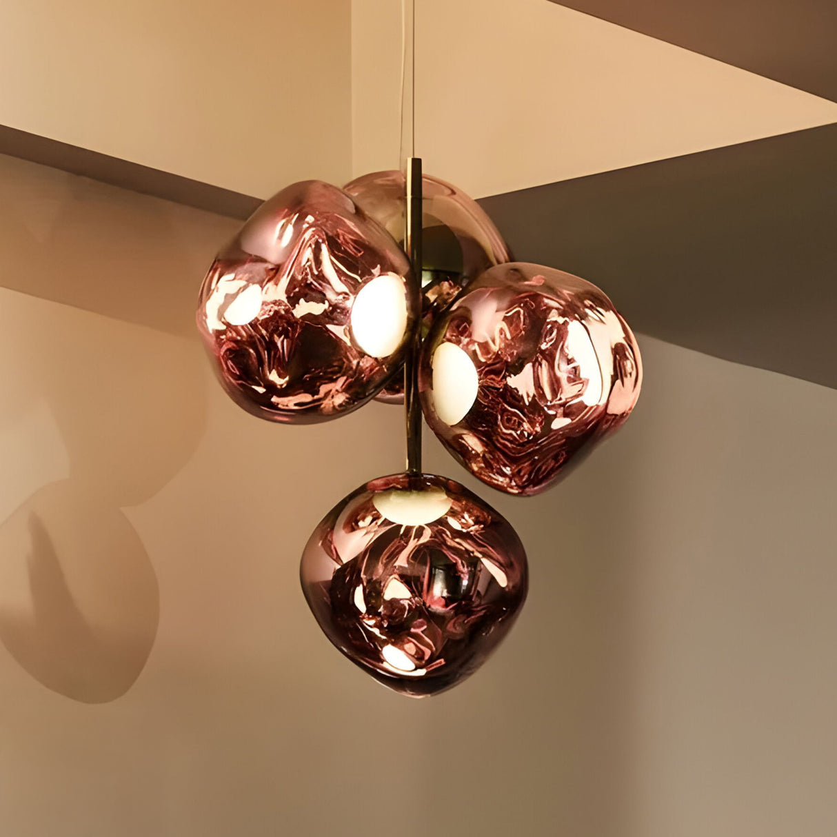 Lava 4 Light LED Chandelier - Copper