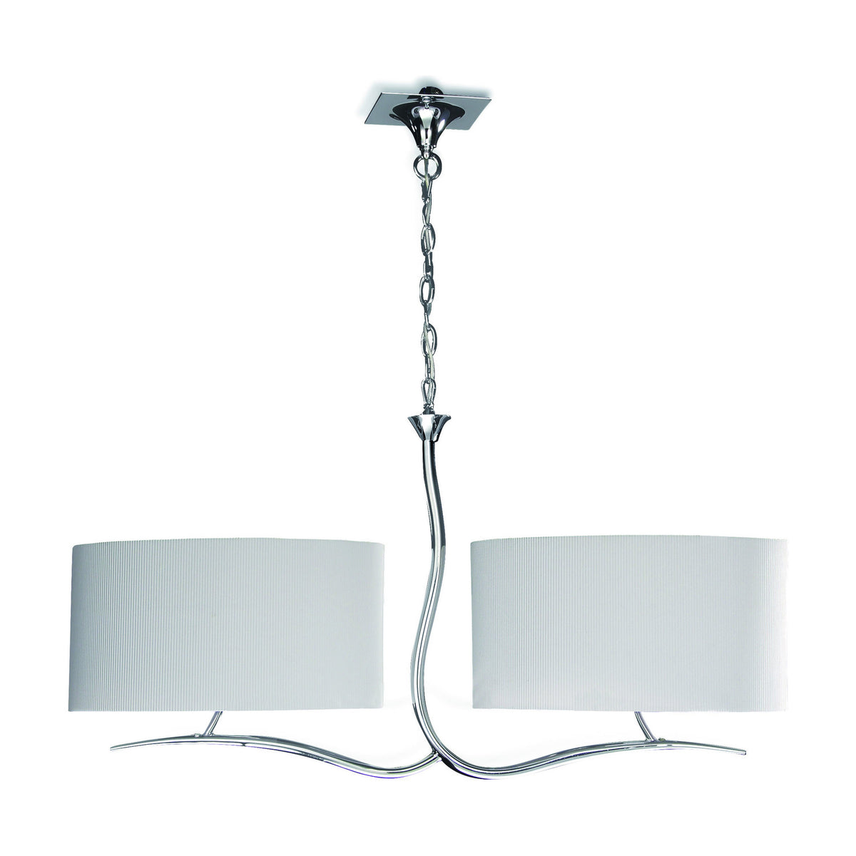 Eve 4 Light E27 Pendant Light 22cm Drop White - Polished Chrome