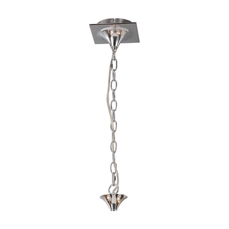 Eve 3 Light E27 Pendant Light 70cm Black - Polished Chrome