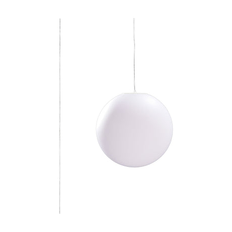 Huevo E27 Pendant Light 35cm in opal white, a round globe shade on a slim flex, shown against a plain white background.