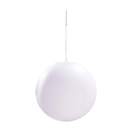 Huevo E27 Pendant Light 35cm in opal white, a spherical globe shade suspended from a slim white flex, shown on a plain white background.