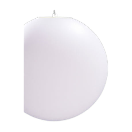 Huevo E27 Pendant Light 35cm in opal white, a spherical glass globe shade with white ceiling fitting, shown close up on a plain white background.