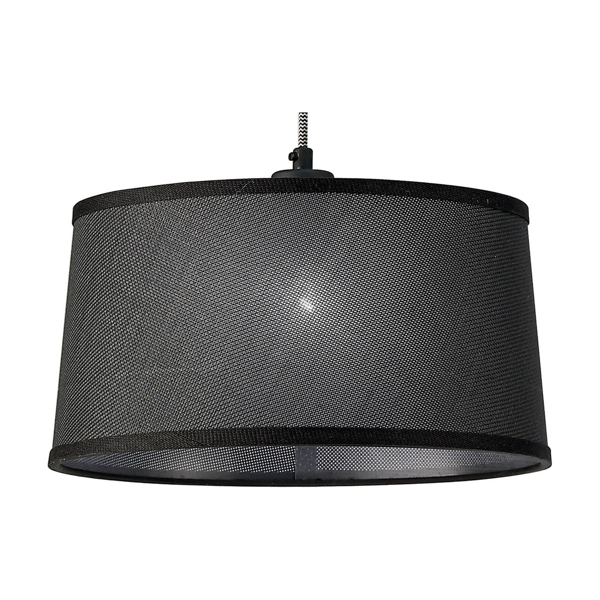 Nordica 2 Light E27 Pendant Light 86cm Drop - Matt Black