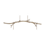 Sabina 2 Light E27 Pendant Light with a slim, curved imitation wood bar and twisted branch-style detailing, 1.12m drop, suspended on cords against a plain white background.