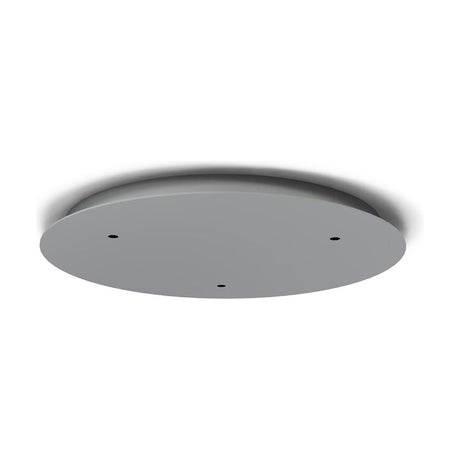 Jarras 3 Light Pendant Kit round ceiling plate in polished chrome, 40cm diameter with three drop points, shown on a plain white background.