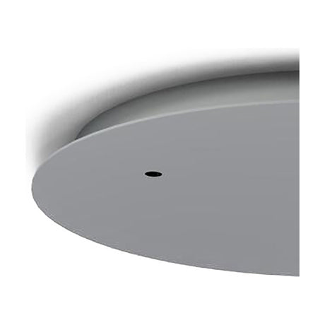 Jarras 3 Light Pendant Kit 40cm ceiling plate in polished chrome, close-up of the round steel disc with a single wiring hole, shown against a plain white background.