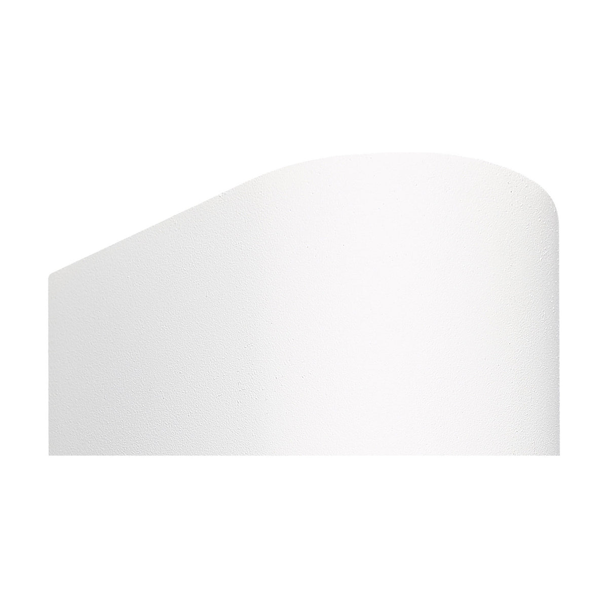 Close-up of the Kandanchu 2 Light Round Outdoor Wall Light in sand white, showing its curved aluminium body with a textured matte finish against a plain white background.