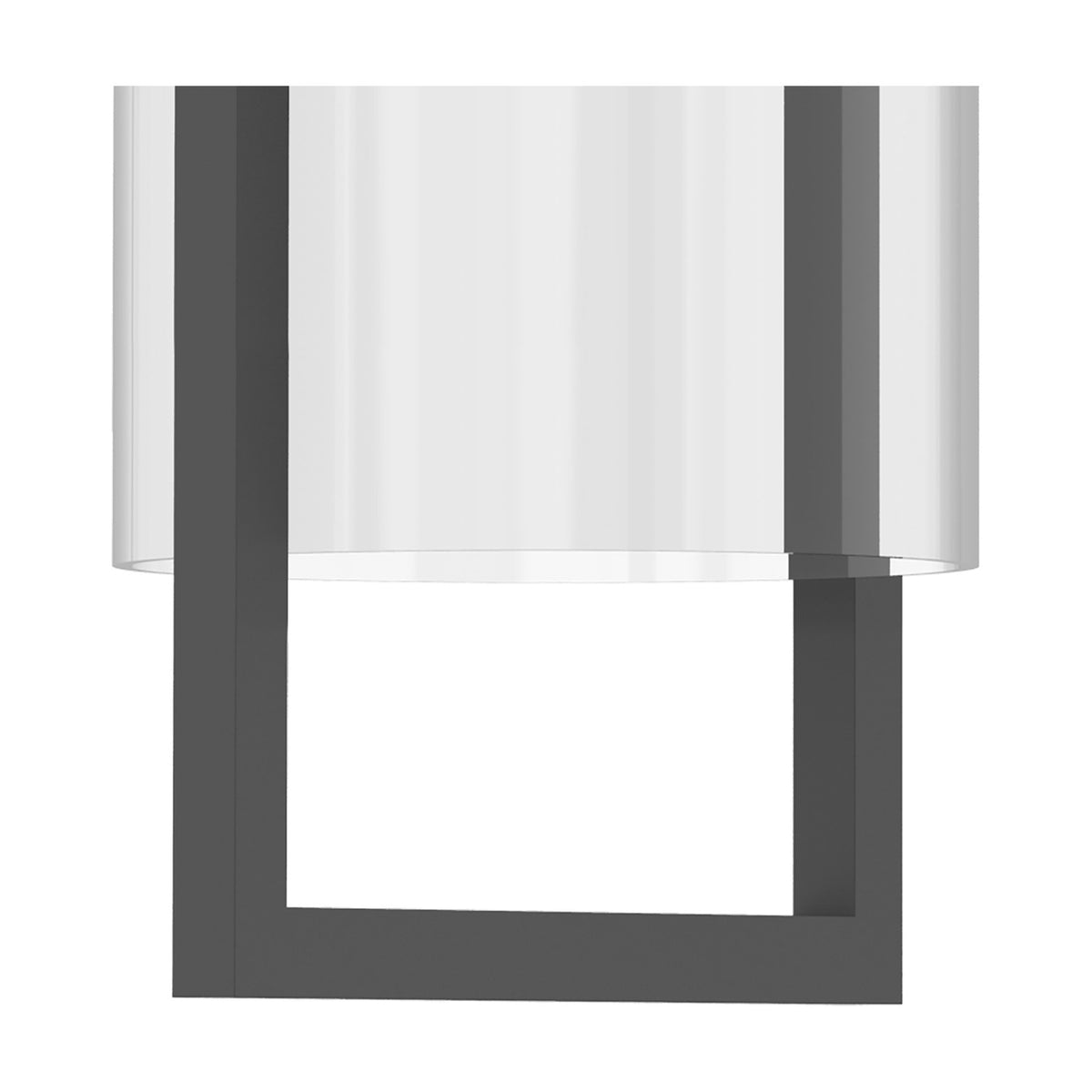 Maya E27 ceiling light with a cylindrical glass shade and open square anthracite frame, 18cm diameter, 62cm high, on a plain white background.
