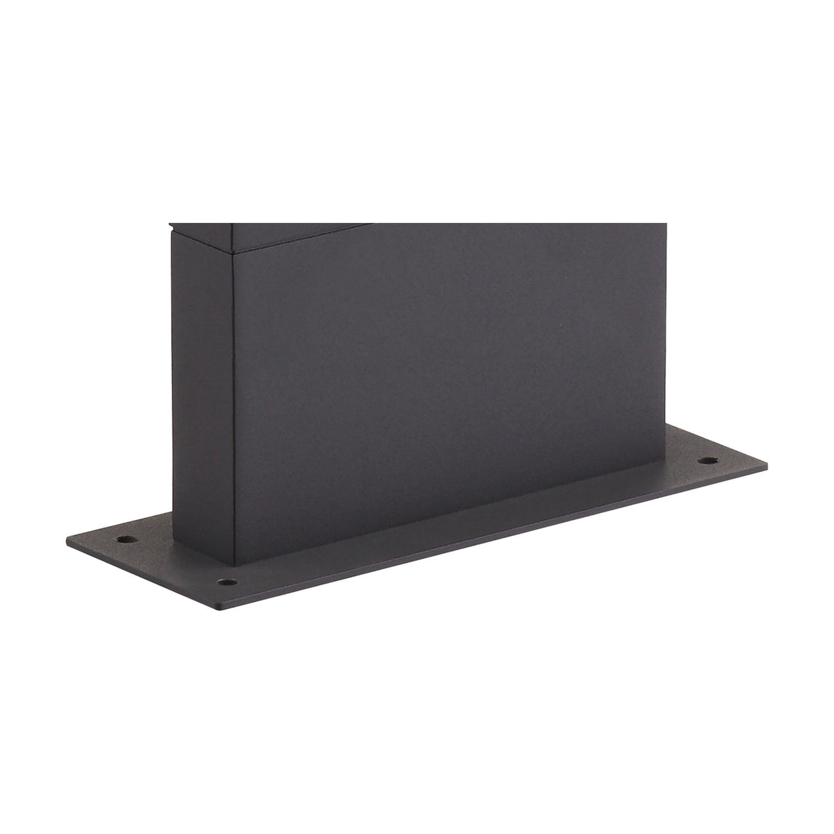 Ruka Floor Lamp, a low compact anthracite aluminium floor lamp with a rectangular body, integrated LED and flat mounting base with visible screw holes, shown on a plain white background.