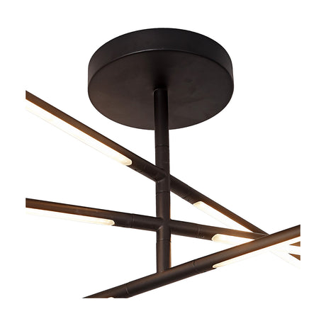 Torch Semi Flush Ceiling Light 73cm - Sand Black