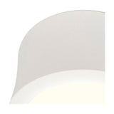 Close-up of the Gower Spotlight, a compact round ceiling spotlight in sand white aluminium, 80mm, with integrated LED and warm 3000K light, shown against a plain white background.