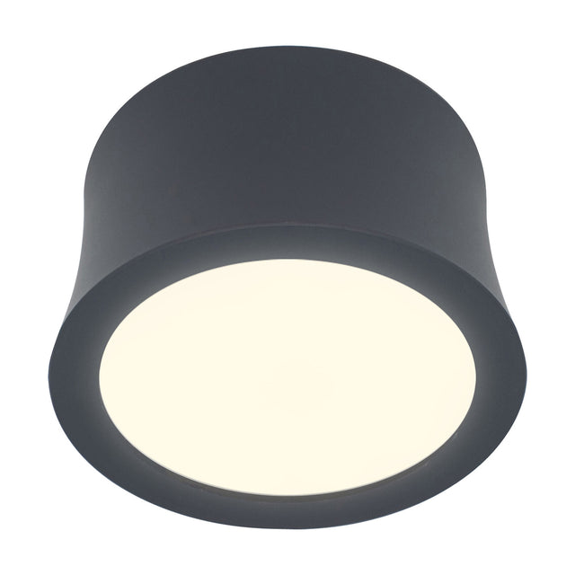 Gower Spotlight in sand black, a compact 80mm surface-mounted ceiling light with integrated LED and a round diffuser, shown on a plain white background.