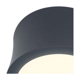 Close-up of the Gower Spotlight, an 80mm round ceiling spotlight in sand black aluminium with integrated LED and warm white glow, shown on a plain white background.