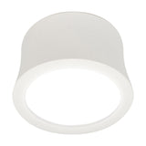 Gower Spotlight, a round 80mm surface-mounted LED downlight in sand white aluminium with a bell-shaped shade, shown at an angle against a plain white background.