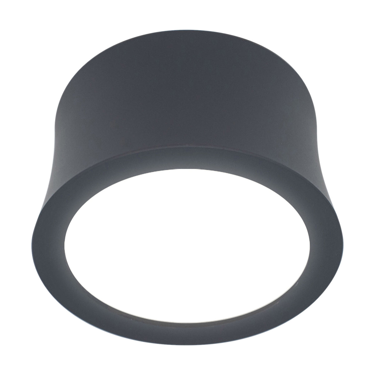 Gower Spotlight, a compact round LED downlight in sand black aluminium with an 80mm shallow cylindrical shade, shown at an angle on a plain white background.