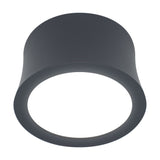 Gower Spotlight, a compact round LED downlight in sand black aluminium with an 80mm shallow cylindrical shade, shown at an angle on a plain white background.