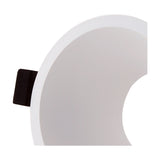 Close-up of the Lamborjini GU10 round spotlight in white, showing the 93mm funnel-shaped polycarbonate trim and black GU10 lampholder against a plain white background.