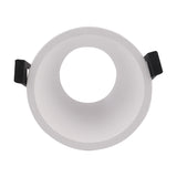 Round white recessed spotlight, Lamborjini 93mm 45 Degree, with tilted funnel interior and GU10 lampholder fitted, shown against a plain white background.