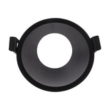 Lamborjini Round Spotlight 93mm 45 Degree in black, showing a round recessed downlight with angled funnel-shaped interior and spring clips, on a plain white background.
