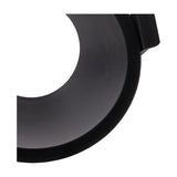 Close-up of the Lamborjini Round Spotlight 93mm 45 Degree in black, showing its funnel-shaped recessed interior and angled aperture in matte black polycarbonate.