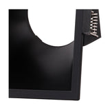 Close-up of the Lamborjini Square Spotlight 93mm 45 Degree in black polycarbonate, showing the angled funnel housing and GU10 lampholder with visible connector pins.