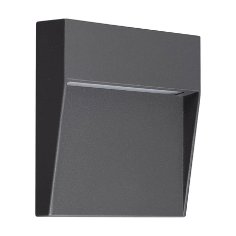 Baker 3W IP54 square outdoor wall light in anthracite, angular aluminium body with a slim horizontal light strip, shown on a plain white background.