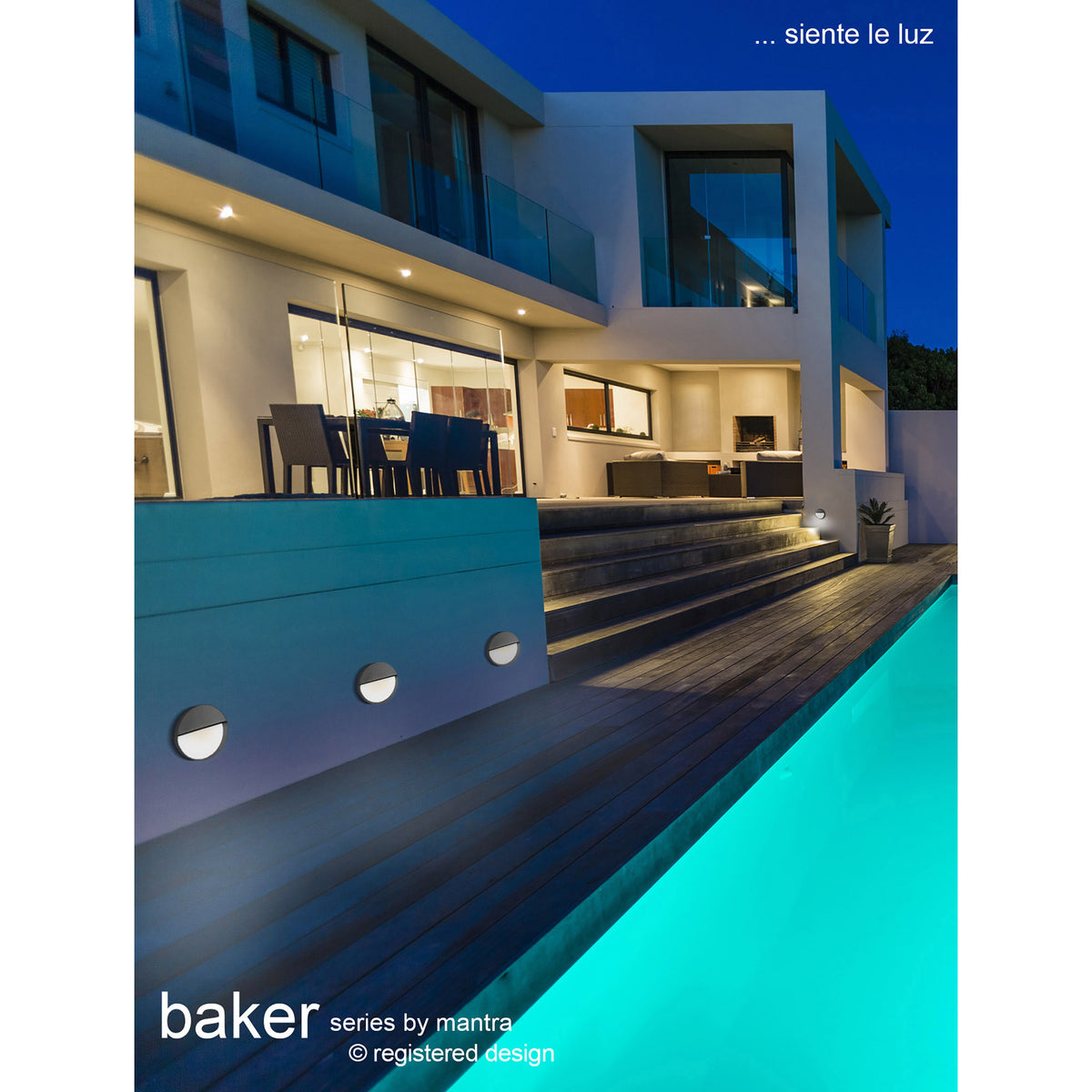 Baker 3W IP54 Round Outdoor Wall Light 11cm - Anthracite