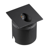 Aspen IP65 outdoor wall light with square sand black cylindrical body, angled downward beam aperture, integrated LED, shown on a plain white background.