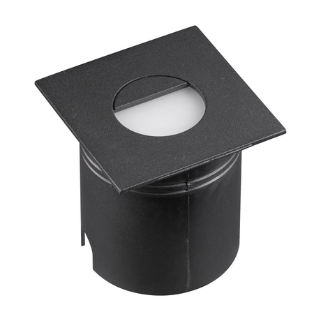 Aspen IP65 outdoor wall light in sand black finish, square hooded face with cylindrical body, shown against a plain white background.