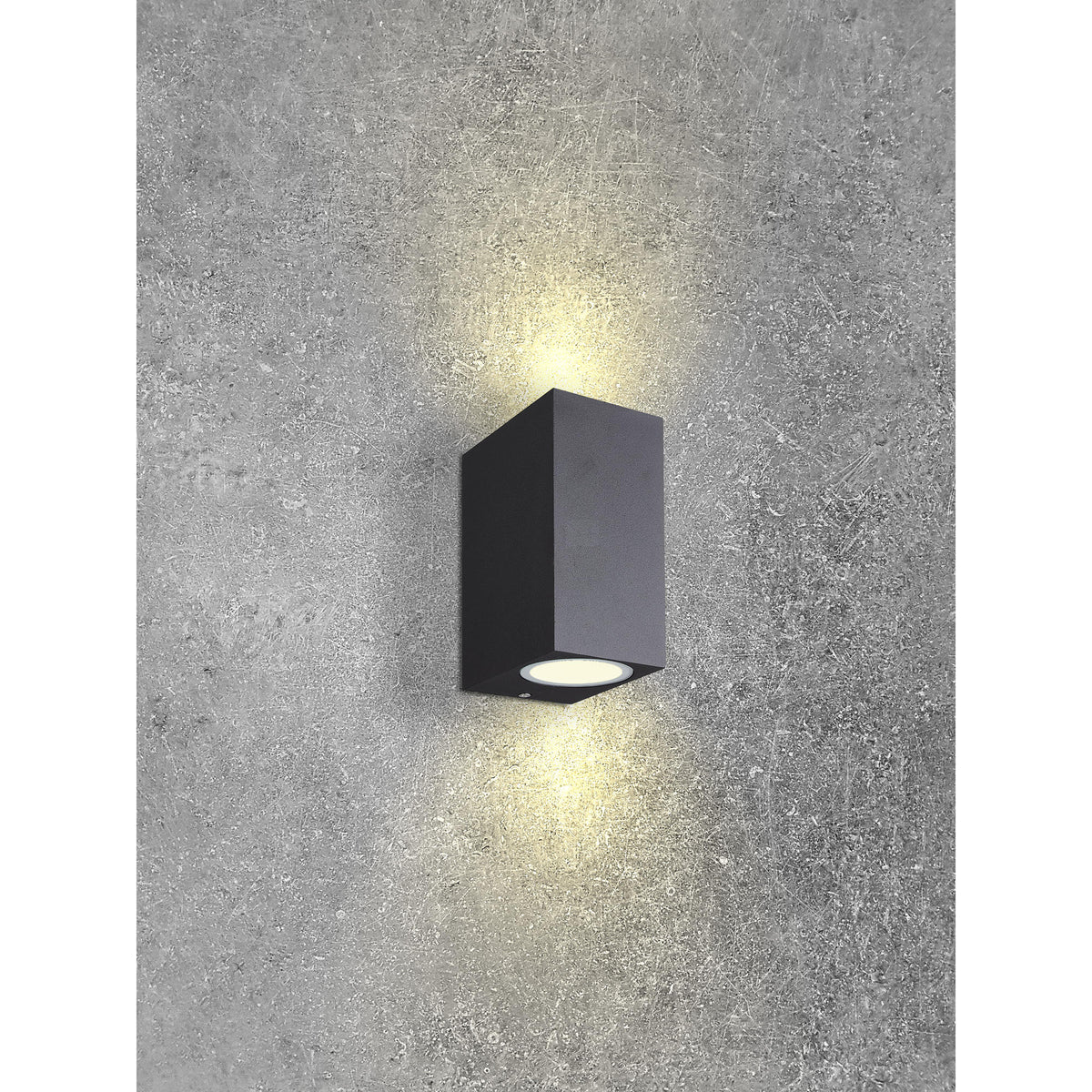 Kandanchu 2 Light IP54 Outdoor Wall Light 15cm High - Sand Black