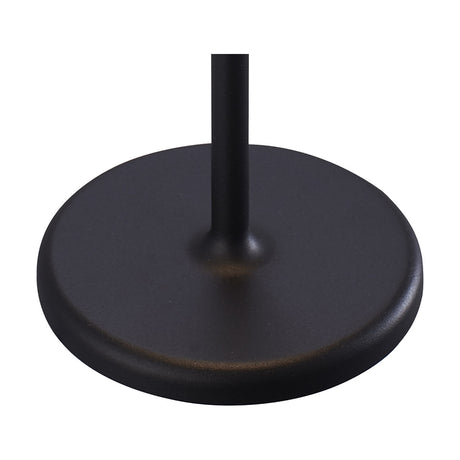 Close-up of the round black polycarbonate base and slim pole of the K3 IP54 Lantern 11cm, shown against a plain white background.