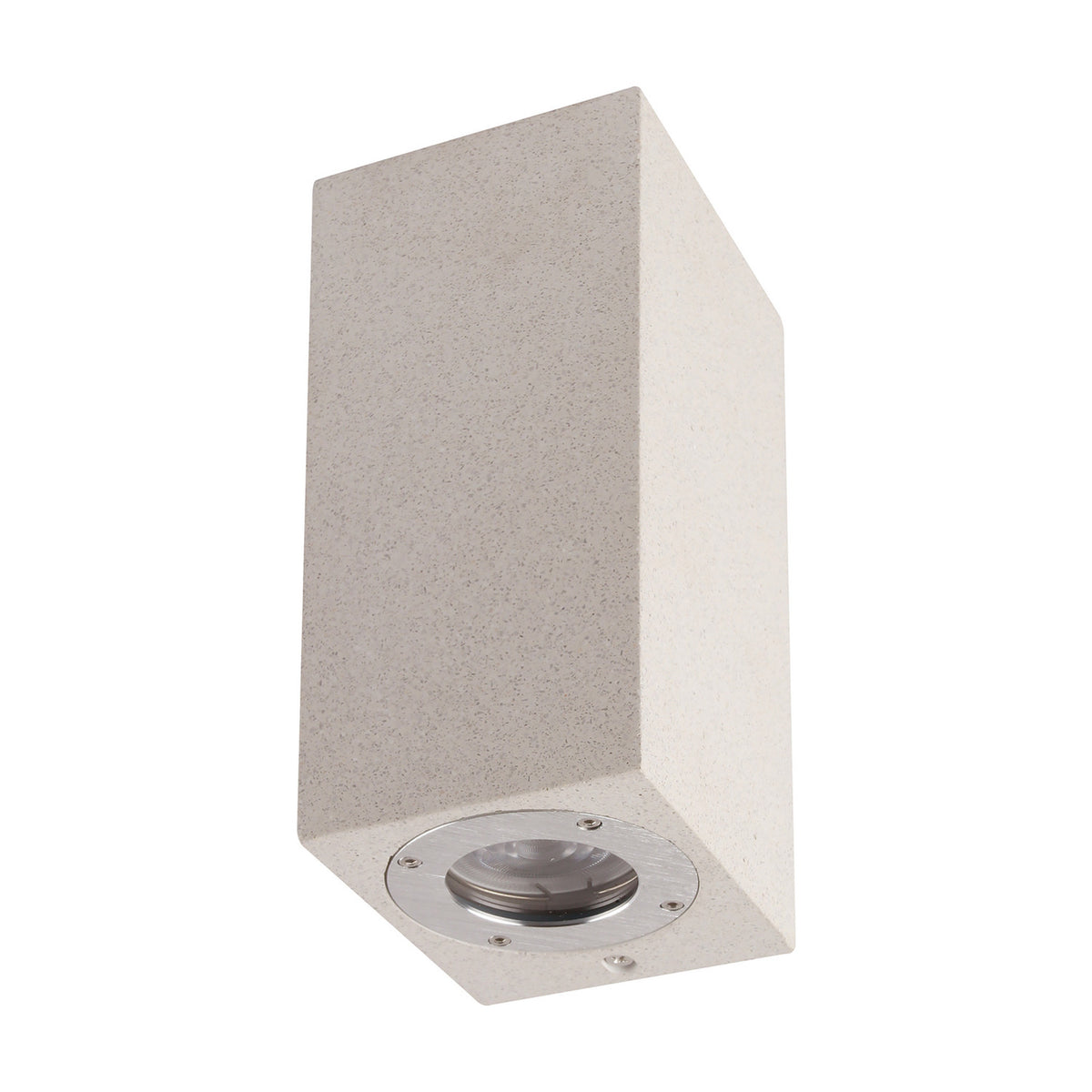 Levi IP65 Rectangular Outdoor Wall Light - White Concrete