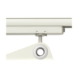 Ipsilon Track Light 35W 4000K 23cm in white, showing the mounting bracket with fixing holes and connector, alongside an adjustable spot head with round aluminium finish on a plain white background.
