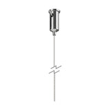 Hanok Side Cover in white with chrome cylindrical cap, hanging from a beaded fixing wire with 210cm drop, shown on a plain white background.