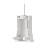 Hanok Side Cover pendant light accessory in white, sculpted aluminium body with tapered sides on a suspension cable, shown on a plain white background.
