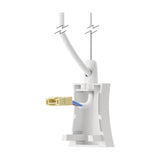 Hanok Side Cover 48mm in white, showing internal housing with fabric-covered cable, connector, and support wire on a plain white background.