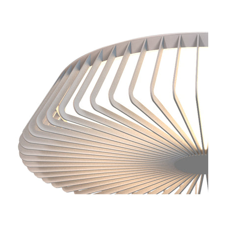 Close-up of the Himalaya 80W Ceiling Light 63cm in white, showing radiating ribbed panels and integrated LED strips converging at a central point, set against a plain white background.