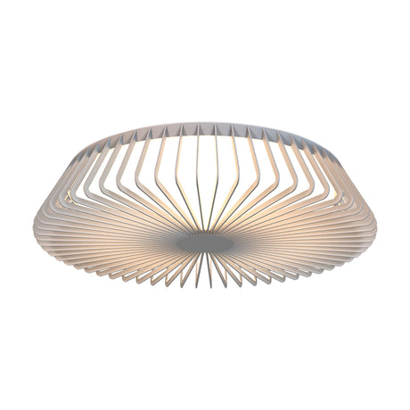 Himalaya 56W Ceiling Light, 53cm, a shallow white disc fixture with radiating rib-like spokes forming a starburst pattern, shown on a plain white background.