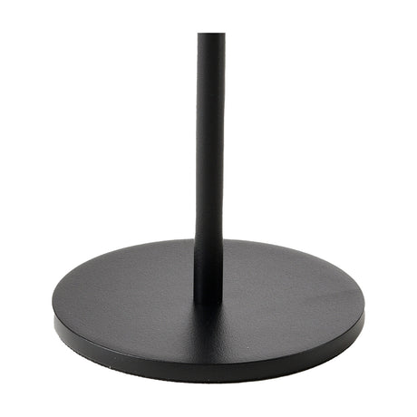 Close-up of the K4 IP54 Lantern 90mm in black, showing its slim rounded stem rising from a wide circular base, set against a plain white background.