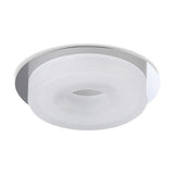 Polinesia Rope dimmable LED ceiling light, 58cm round design with layered white acrylic diffuser and chrome trim, shown against a plain white background.