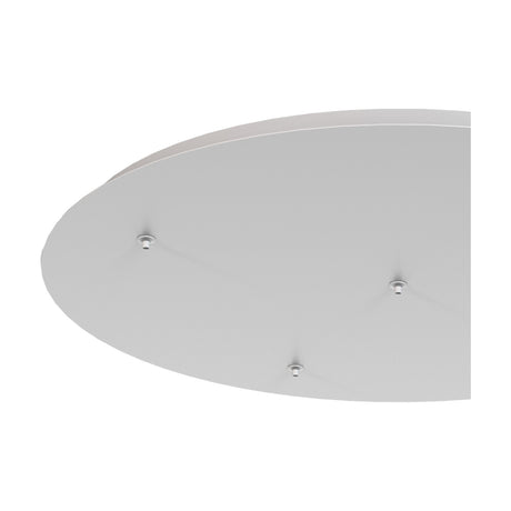 Elsa Round Canopy Kit 62cm in white, a shallow round ceiling plate with multiple mounting points for pendant drops, shown at an angle on a plain white background.