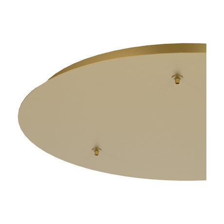Elsa Round Canopy Kit 52cm in gold, a shallow round metal ceiling plate with visible drilled mounting points for multiple pendant drops, shown against a plain white background.