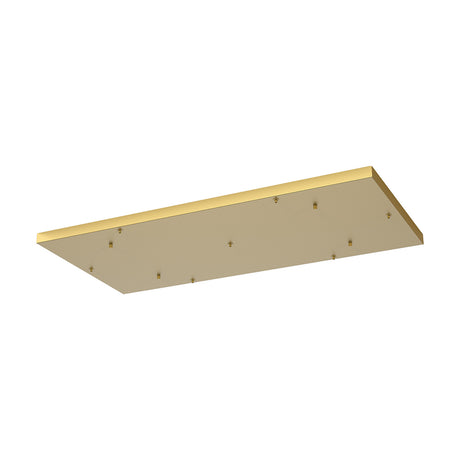 Elsa Rectangular Canopy Kit 94cm Long in gold, a slim rectangular ceiling plate with multiple pendant fittings, shown at an angle on a plain white background.