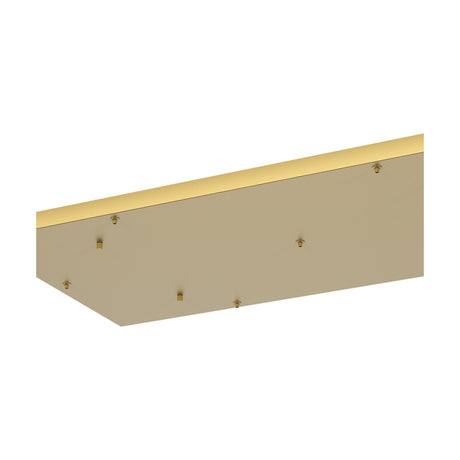 Elsa Rectangular Canopy Kit 94cm in gold, a slim rectangular ceiling plate with seven fitting points and an illuminated edge, shown against a plain white background.