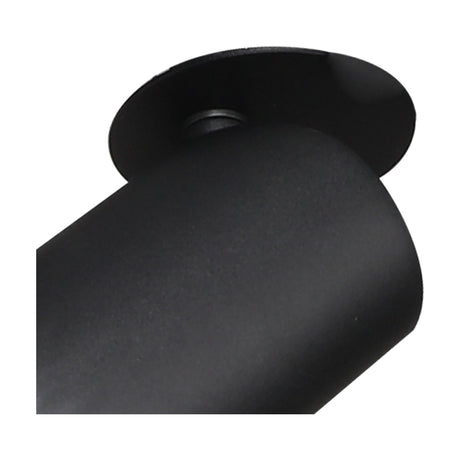 Close-up of the Sal Downlight 45mm Cut-Out in matt black aluminium, showing the round trim and recessed GU10 lamp holder against a white background.