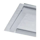 Close-up of the Magneto Recessed Track Light 11cm L-joint in black, showing the brushed metal channel with frosted diffuser strip against a plain white background.